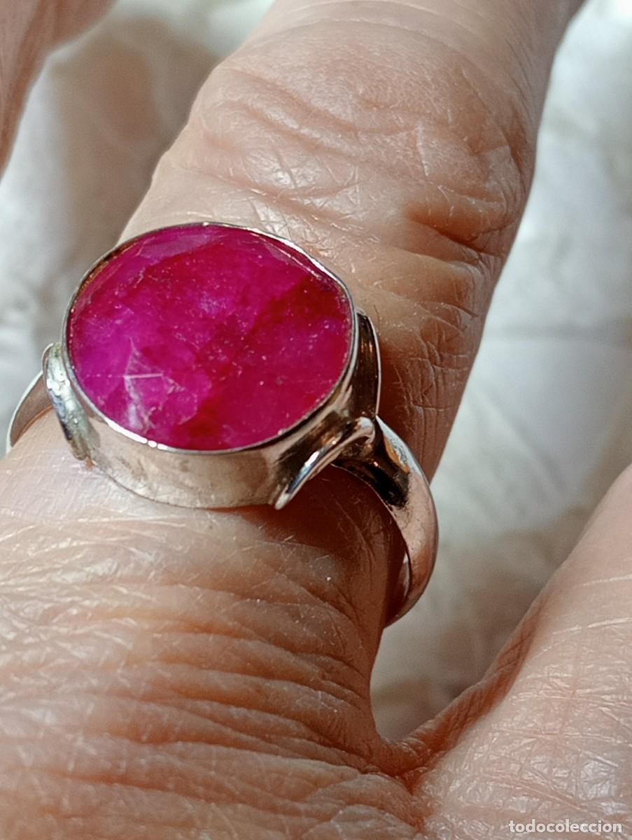 Joyeria: ANILLO DE RUB&Iacute; NATURAL Y PLATA MACIZA DE LEY (SIN USAR) - Foto 5