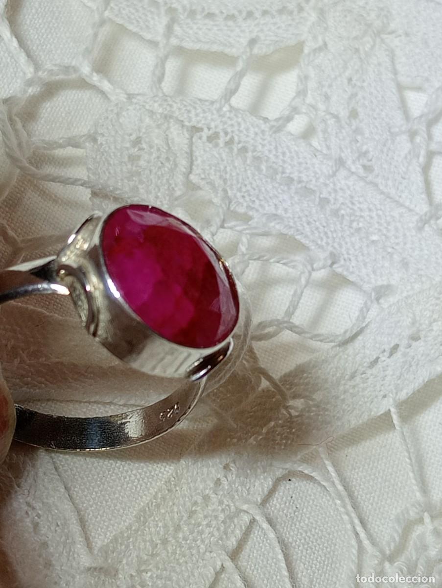 Joyeria: ANILLO DE RUB&Iacute; NATURAL Y PLATA MACIZA DE LEY (SIN USAR) - Foto 6