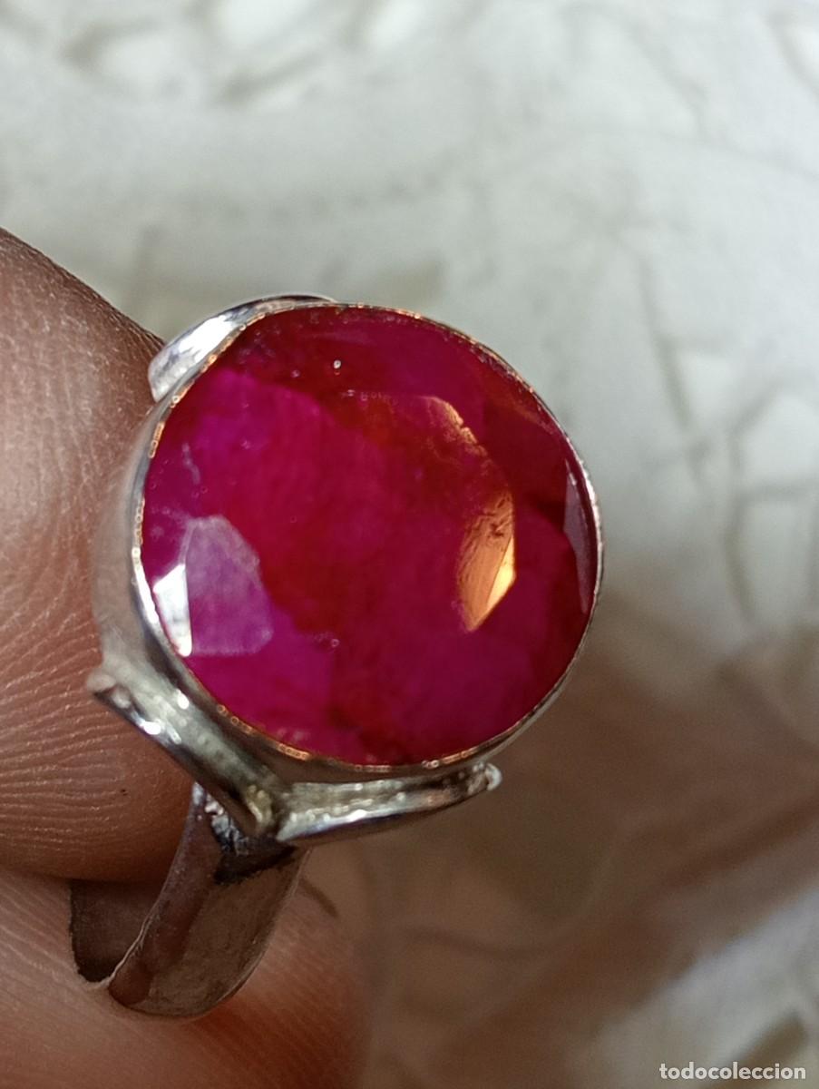 Joyeria: ANILLO DE RUB&Iacute; NATURAL Y PLATA MACIZA DE LEY (SIN USAR) - Foto 7