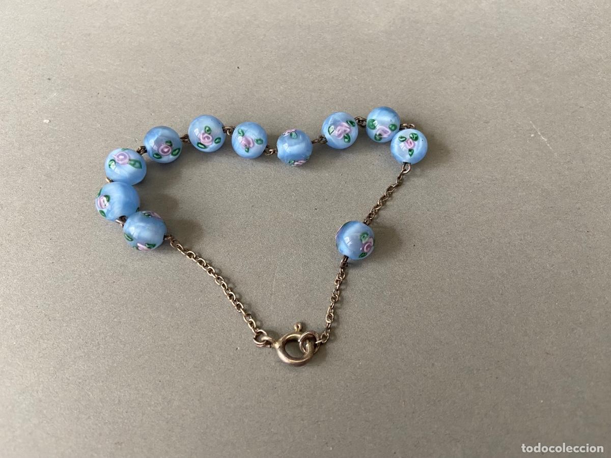 Joyeria: 258-33. Pulsera de bolas de murano y plata. Azul. - Foto 1