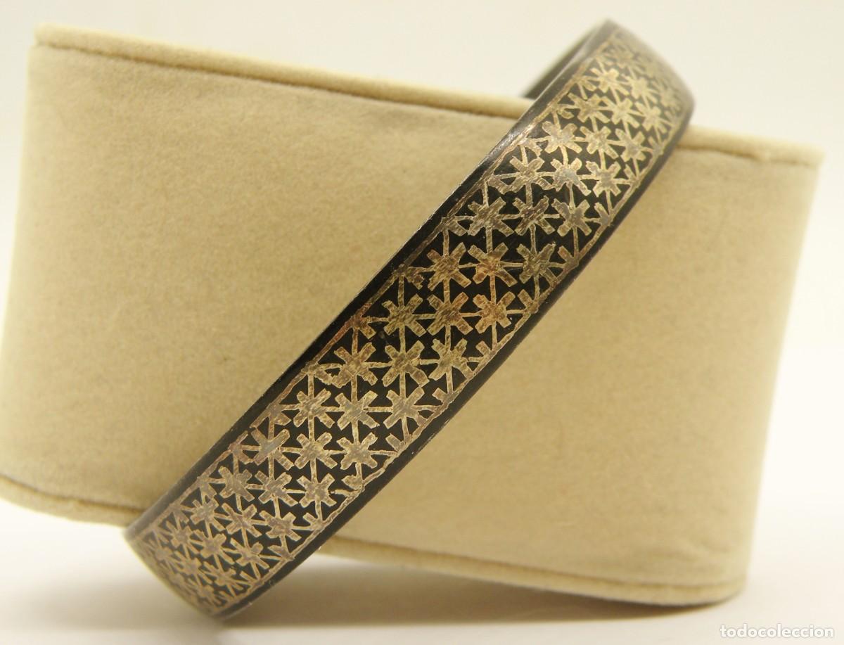 Joyeria: PULSERA ESCLAVA DAMASQUINADA CON ORO - Foto 1