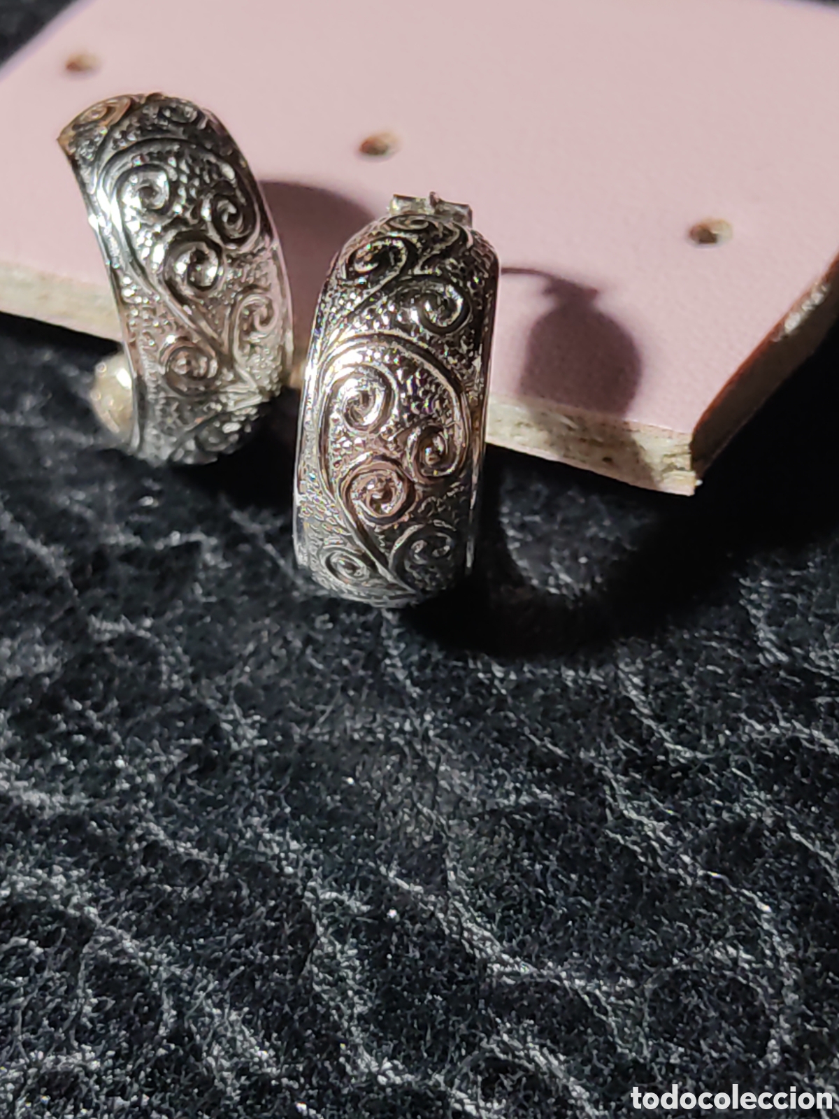 Joyeria: Pendientes aros repujados rodiados. - Foto 5
