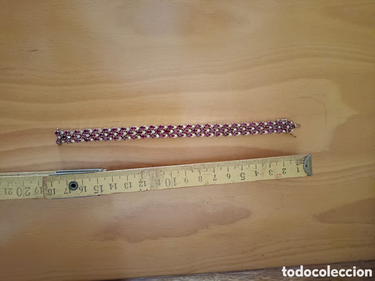 Joyeria: Pulsera oro amarillo con rub&iacute;es y brillantes - Foto 3