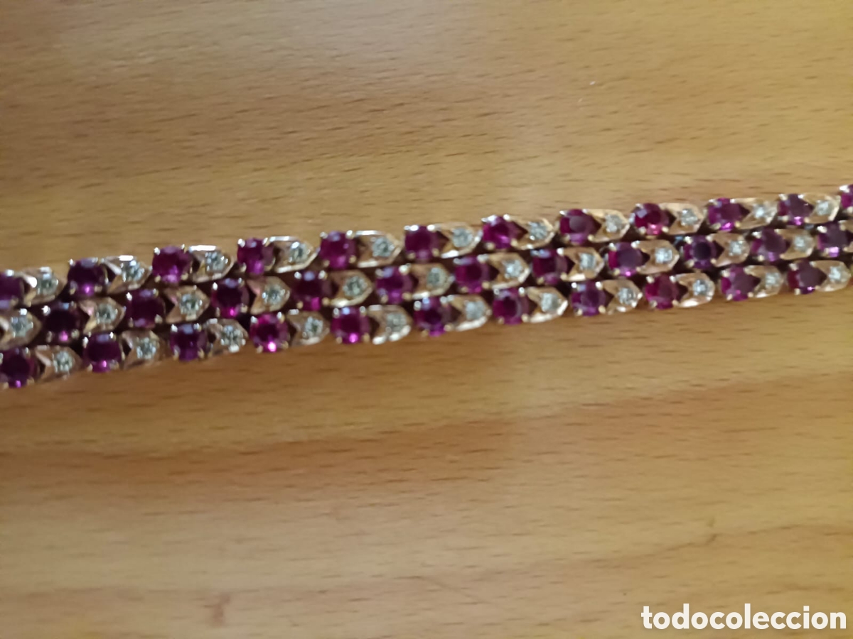 Joyeria: Pulsera oro amarillo con rub&iacute;es y brillantes - Foto 5