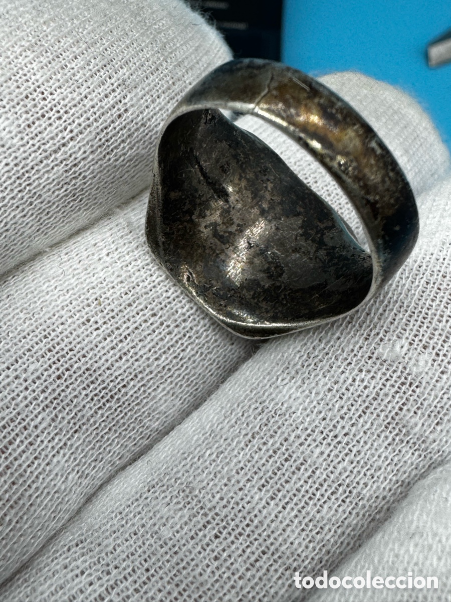 Joyeria: Antiguo anillo plata contraste (comprobado) peso 6gr - Foto 4