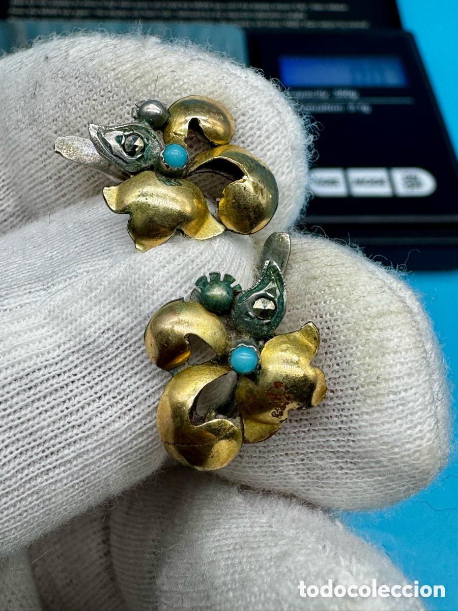 Joyeria: Antiguos pendientes de plata - Foto 1