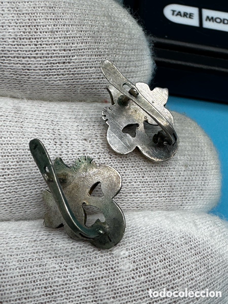 Joyeria: Antiguos pendientes de plata - Foto 4