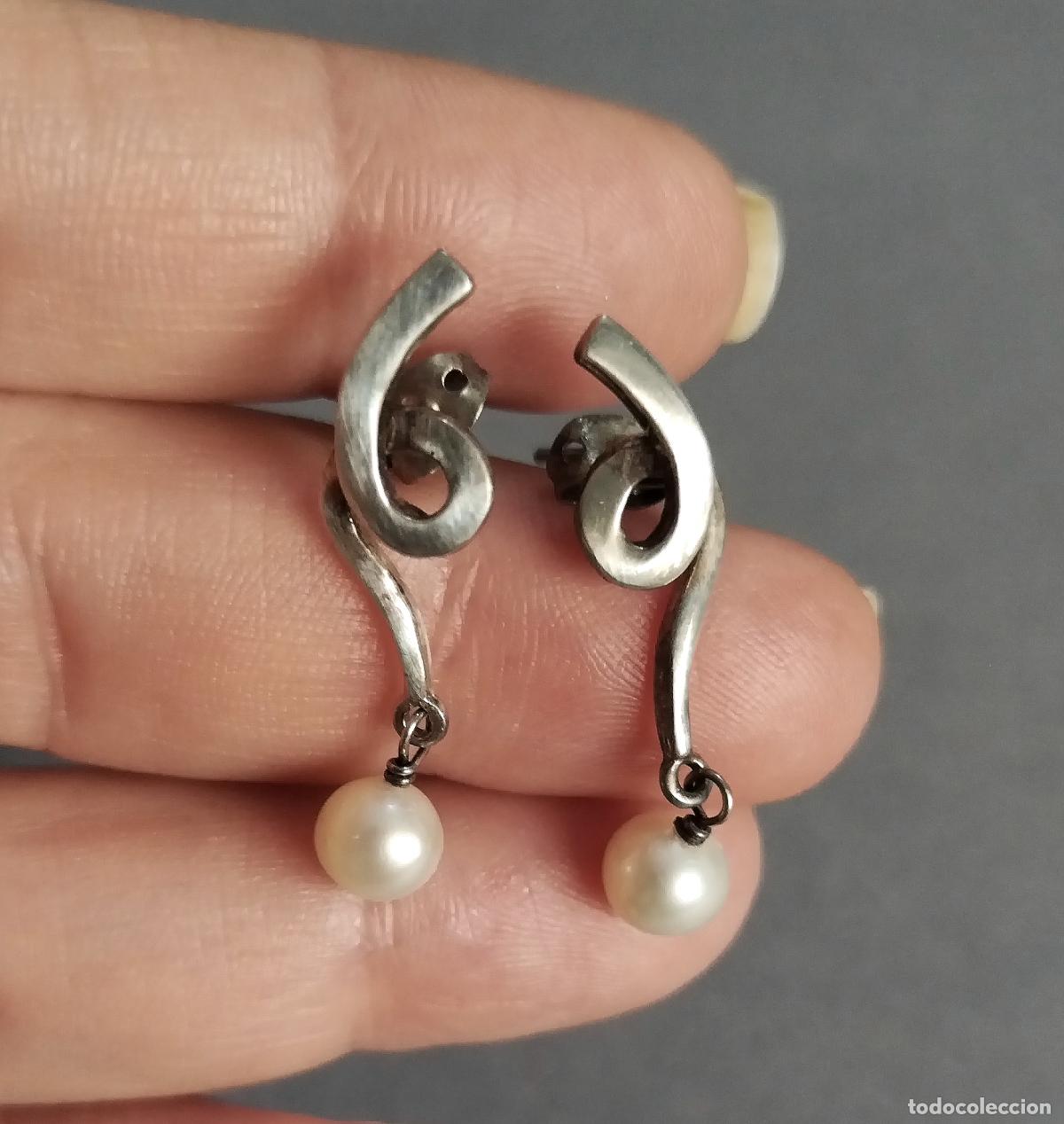 Joyeria: Pendientes de plata de ley con perlas cultivadas. - Foto 5