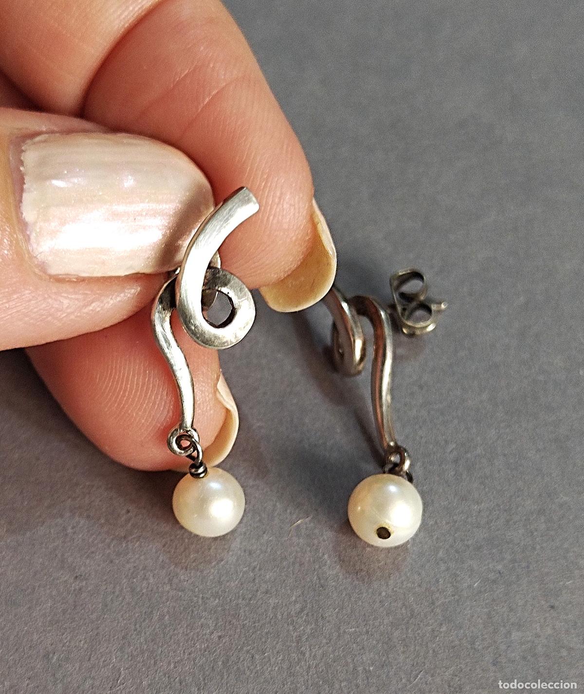 Joyeria: Pendientes de plata de ley con perlas cultivadas. - Foto 1