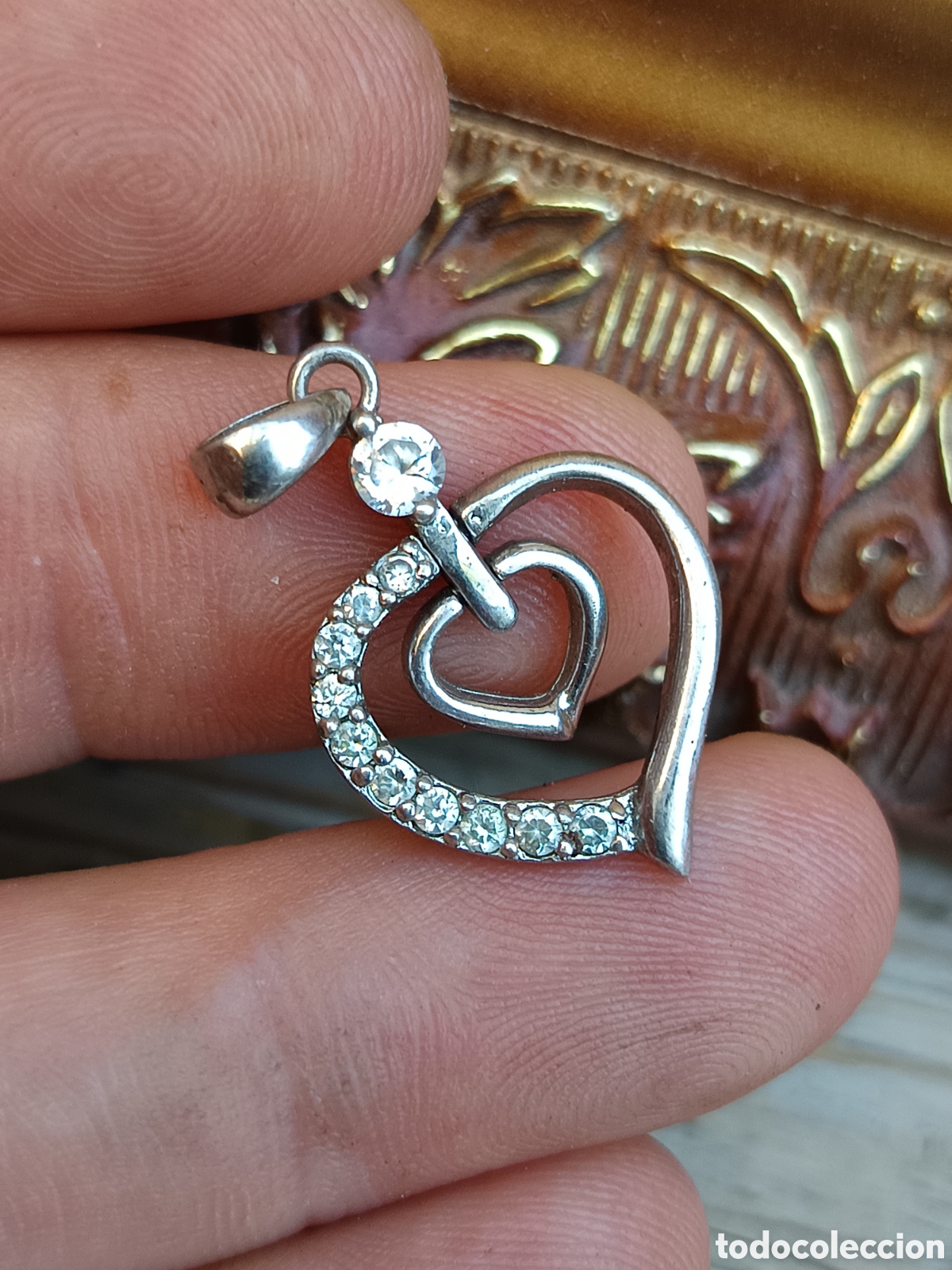 Joyeria: BELLO COLGANTE CON FORMA DE CORAZON EN PLATA 925 - Foto 1