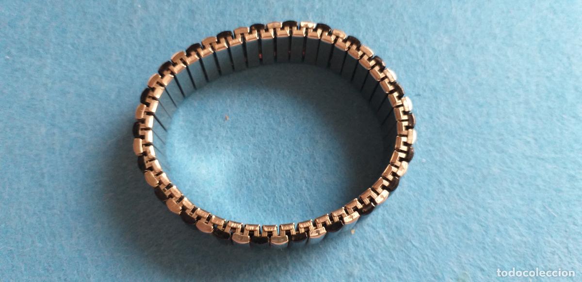 Joyeria: Pulsera plateada y negro. El&aacute;stica - Foto 3