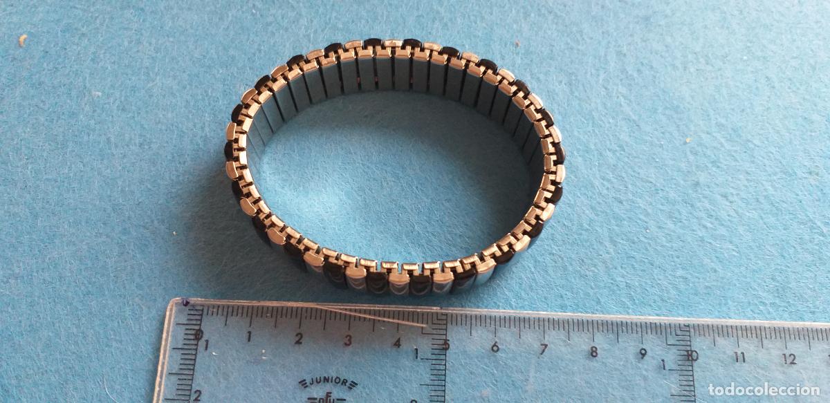 Joyeria: Pulsera plateada y negro. El&aacute;stica - Foto 6