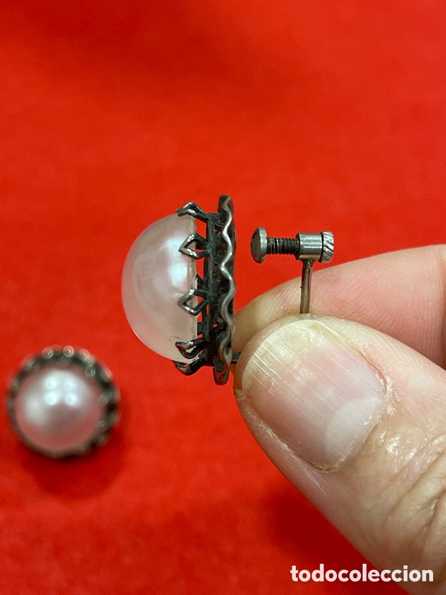 Joyeria: Pendientes en plata de ley y s&iacute;mil de perla. - Foto 2