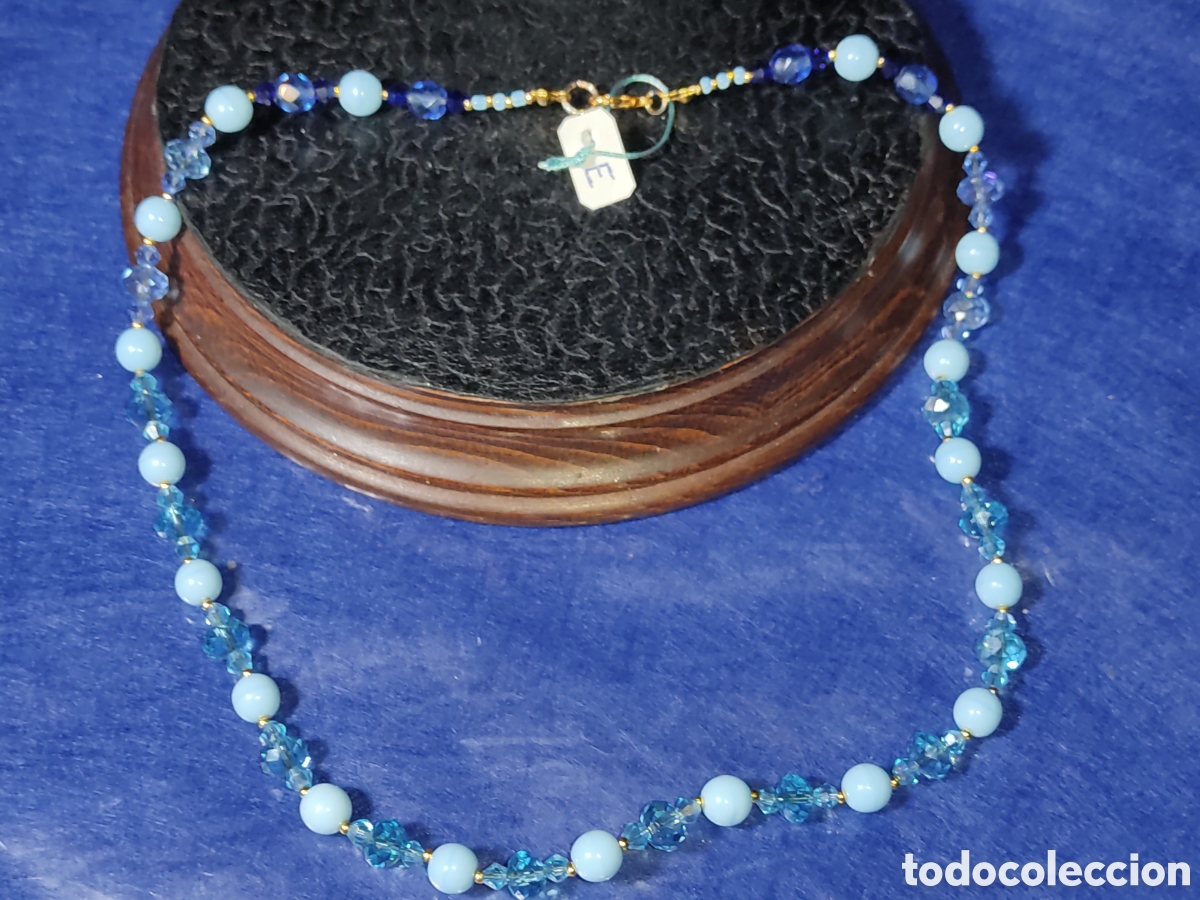 Joyeria: Collar de cristal facetado y Murano azul celeste. *E* - Foto 2