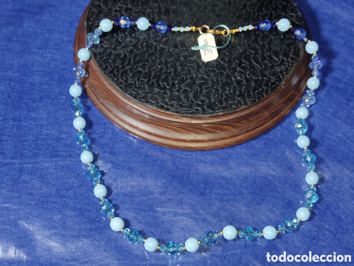 Joyeria: Collar de cristal facetado y Murano azul celeste. *E* - Foto 1