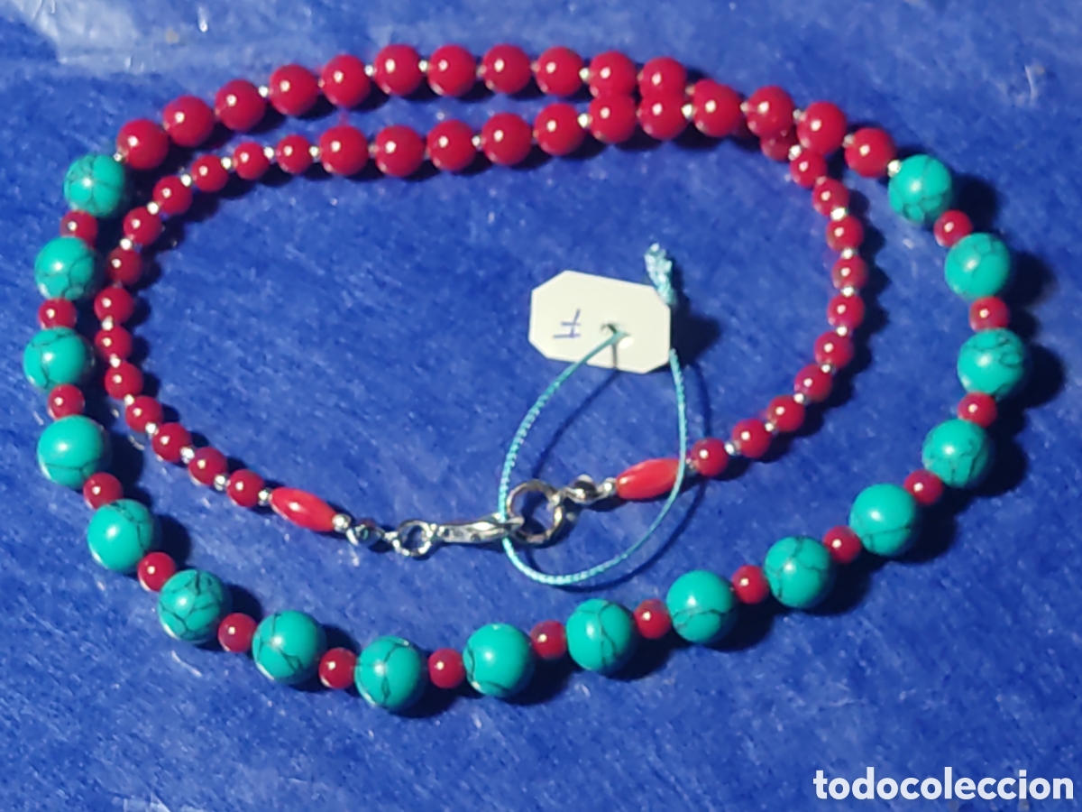 Joyeria: Collar de turquesa verde y coral. *F* - Foto 4