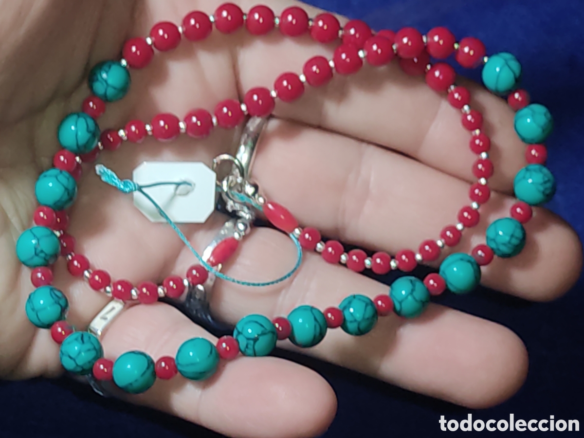 Joyeria: Collar de turquesa verde y coral. *F* - Foto 6