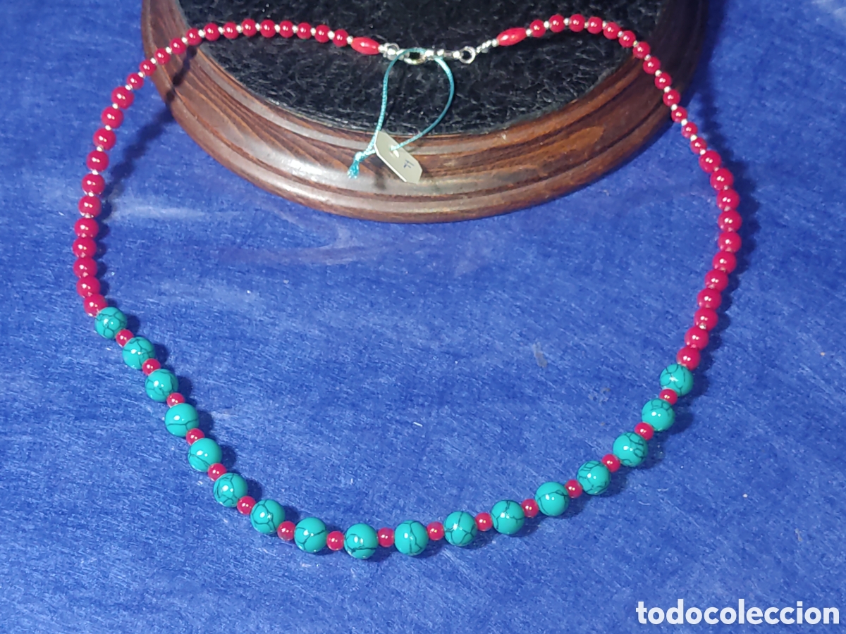 Joyeria: Collar de turquesa verde y coral. *F* - Foto 1