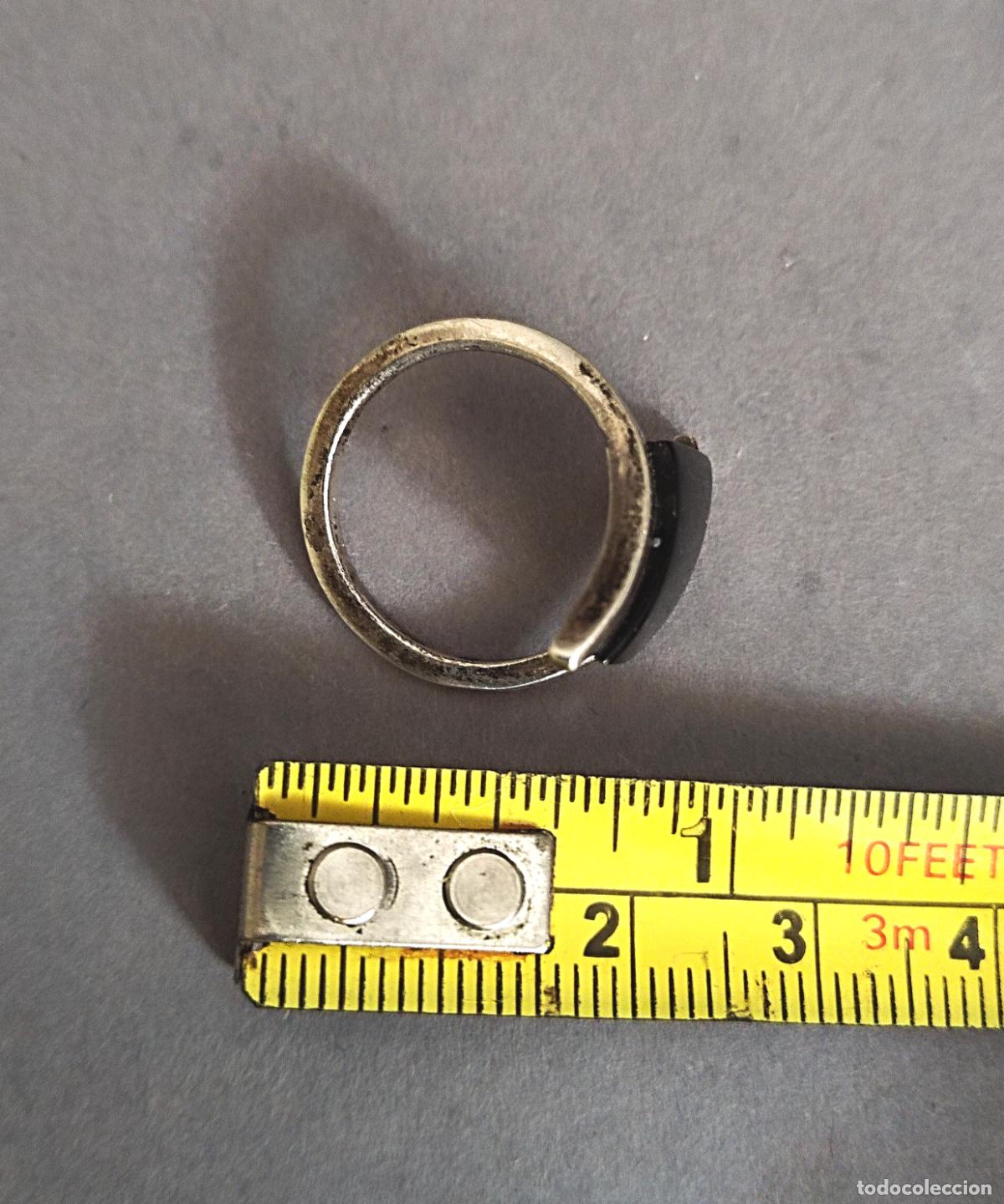 Joyeria: Anillo de plata de ley con piedra negra, &oacute;nix. - Foto 4