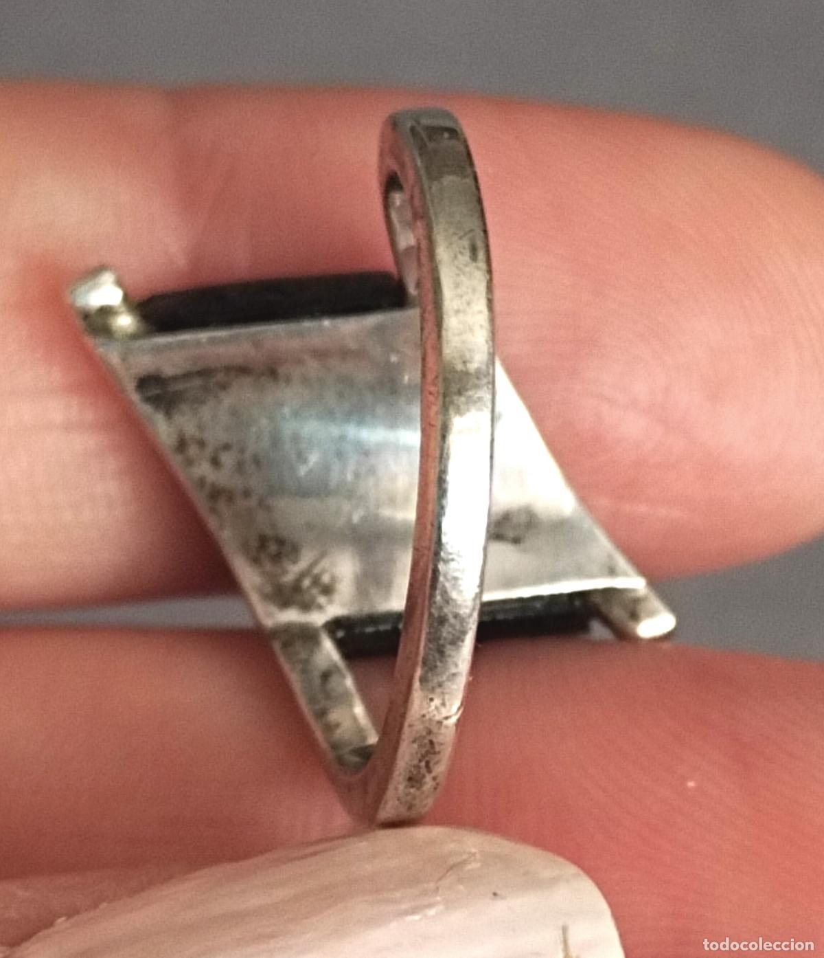 Joyeria: Anillo de plata de ley con piedra negra, &oacute;nix. - Foto 5