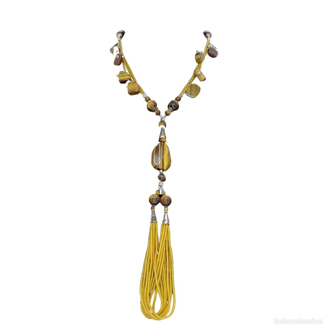 Joyeria: Collar, ojo de tigre y plata, 2000&rsquo;s - Italia - Foto 2