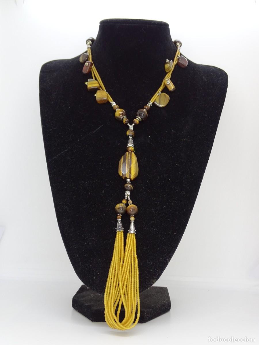 Joyeria: Collar, ojo de tigre y plata, 2000&rsquo;s - Italia - Foto 4