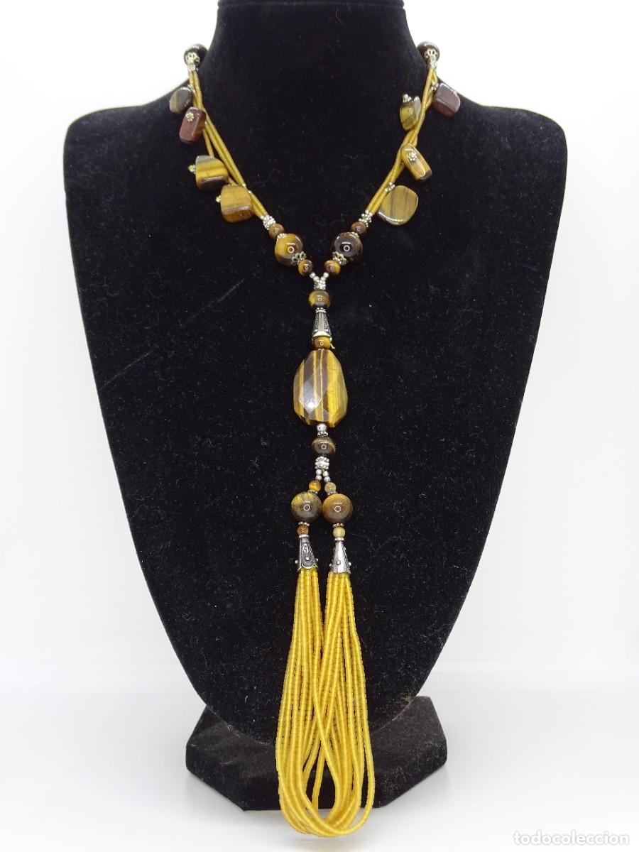 Joyeria: Collar, ojo de tigre y plata, 2000&rsquo;s - Italia - Foto 5