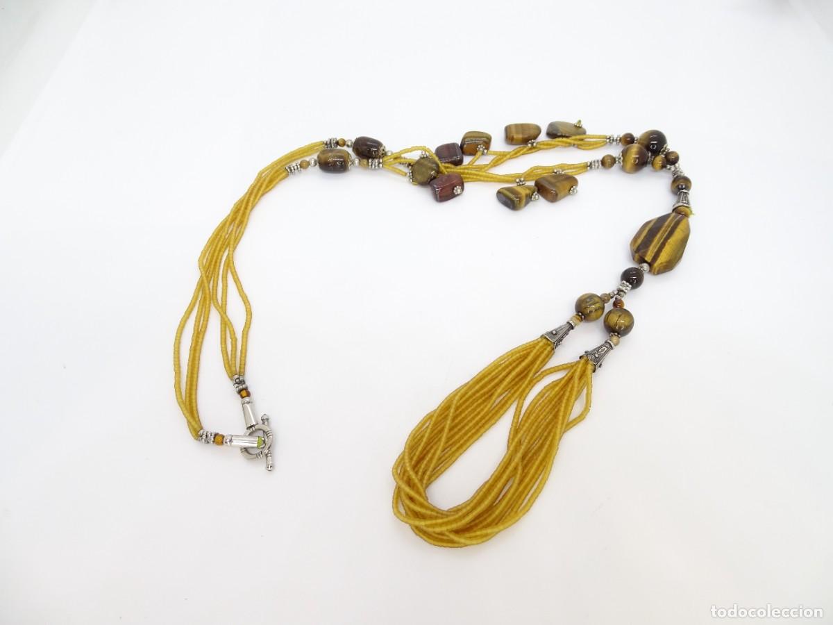 Joyeria: Collar, ojo de tigre y plata, 2000&rsquo;s - Italia - Foto 8