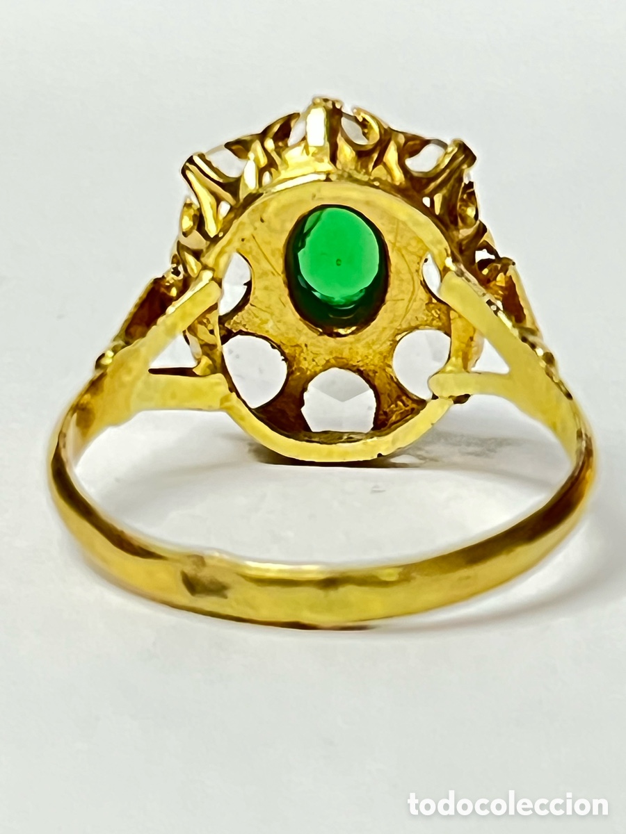 Joyeria: Sortija tipo Isabelina con roset&oacute;n chapada de oro /S239 - Foto 2