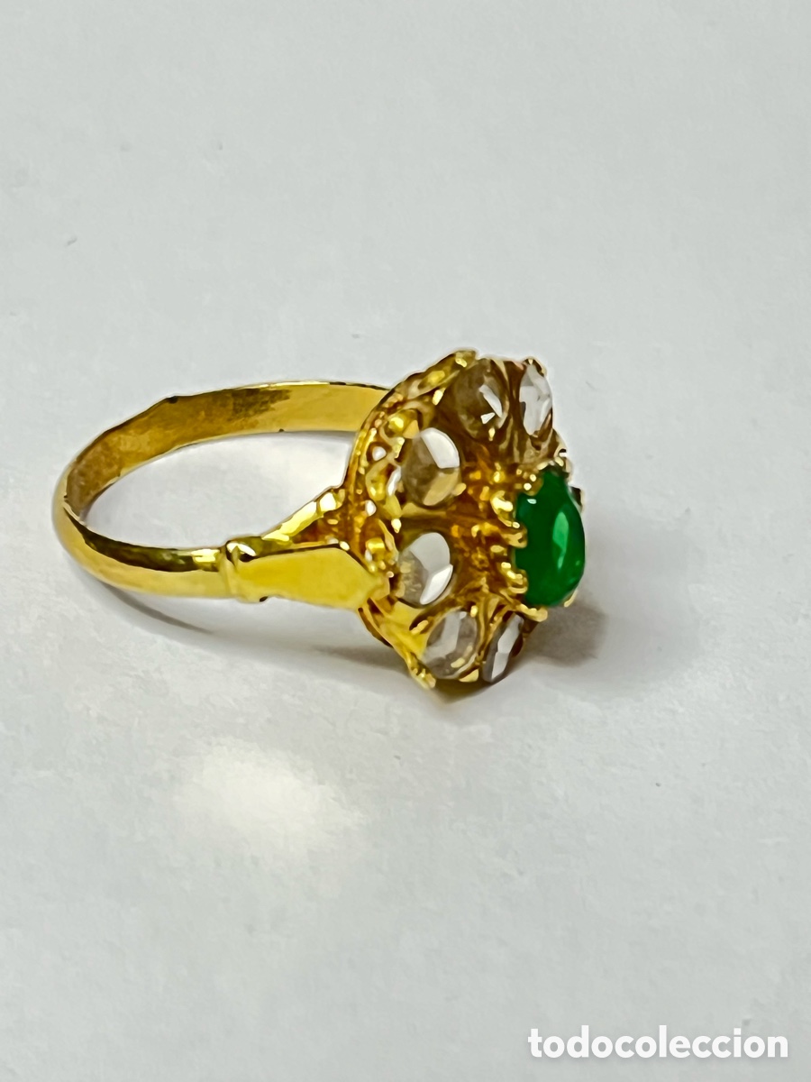 Joyeria: Sortija tipo Isabelina con roset&oacute;n chapada de oro /S239 - Foto 3
