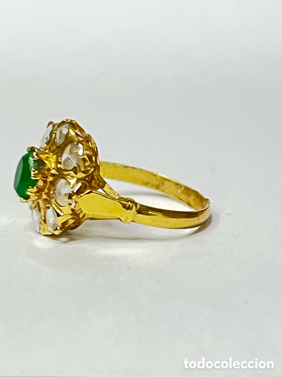 Joyeria: Sortija tipo Isabelina con roset&oacute;n chapada de oro /S239 - Foto 4