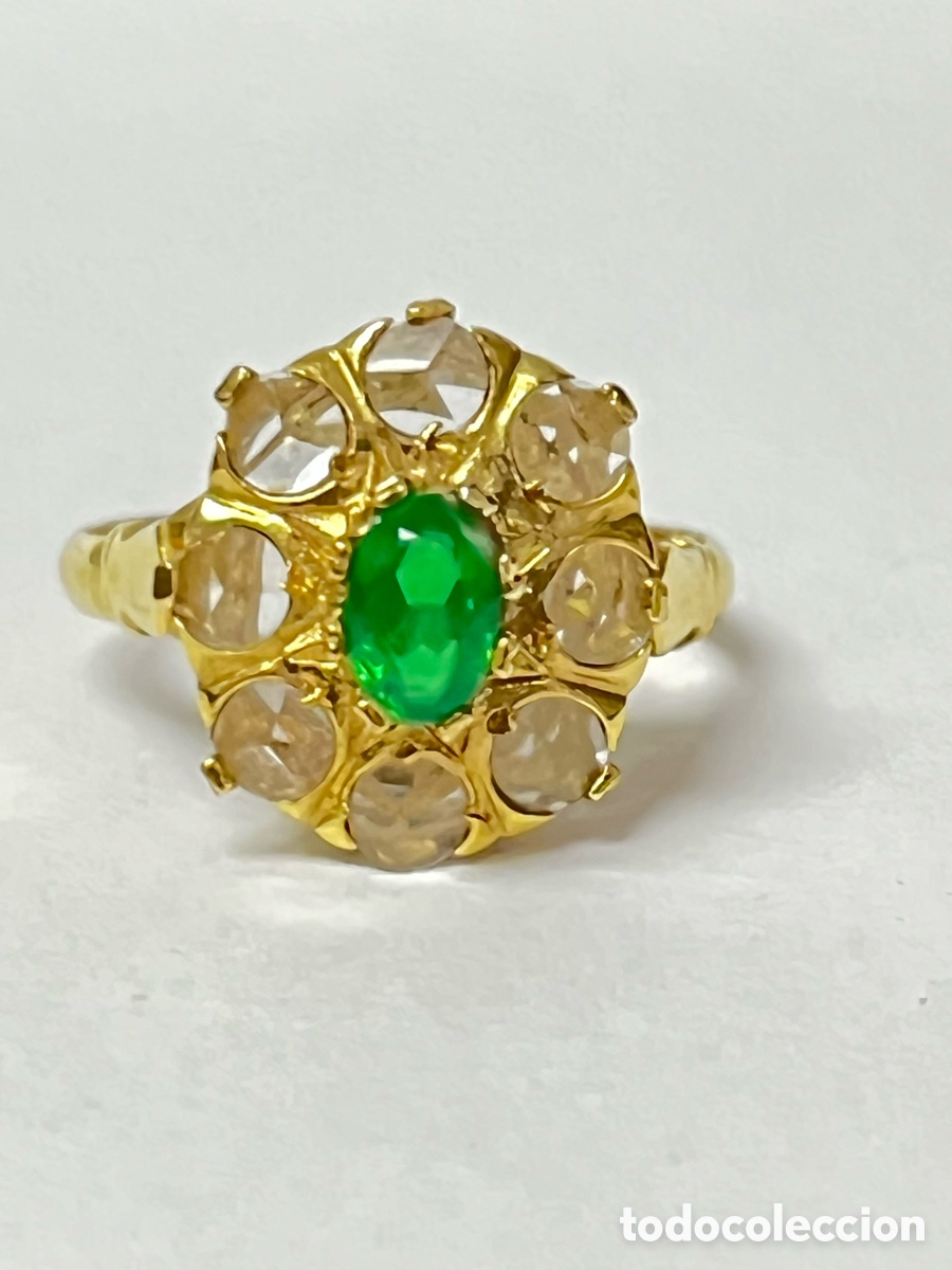 Joyeria: Sortija tipo Isabelina con roset&oacute;n chapada de oro /S239 - Foto 5