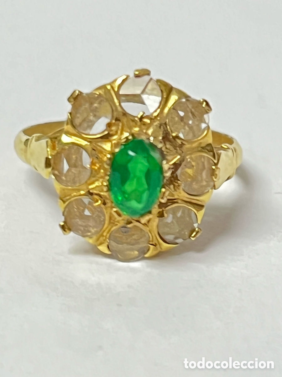 Joyeria: Sortija tipo Isabelina con roset&oacute;n chapada de oro /S239 - Foto 1