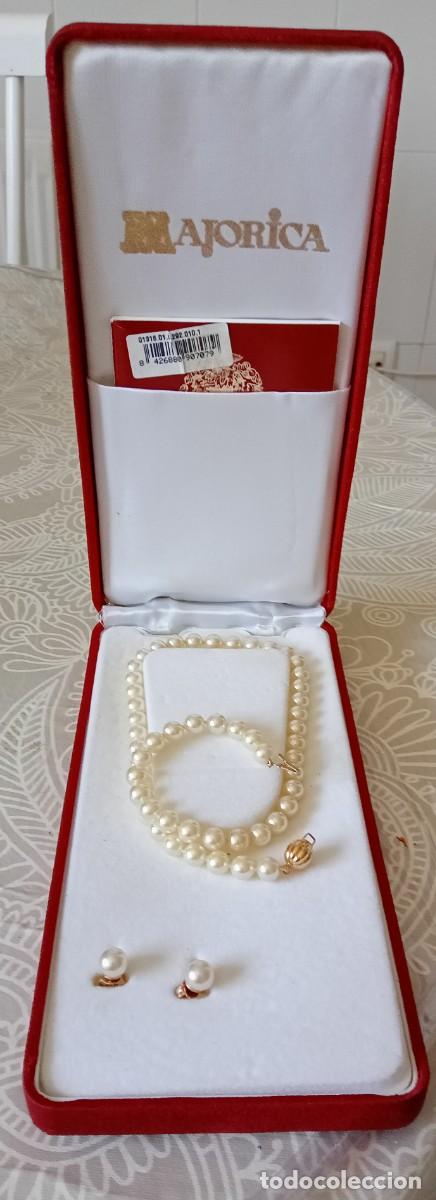 Joyeria: Gargantilla y Pendientes Perlas Oro Majorica - Foto 1