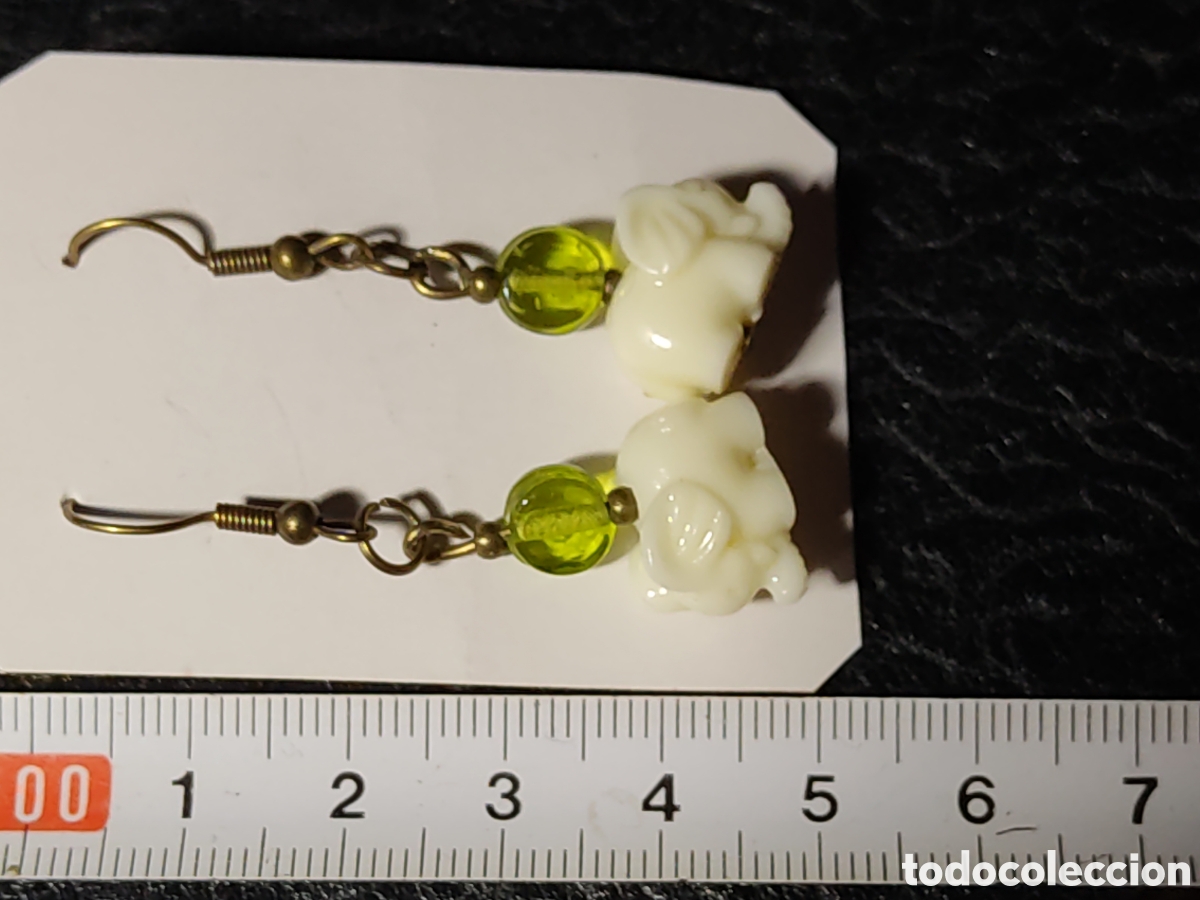Joyeria: Pendientes elefante de cinabrio y cristal de Murano. - Foto 2