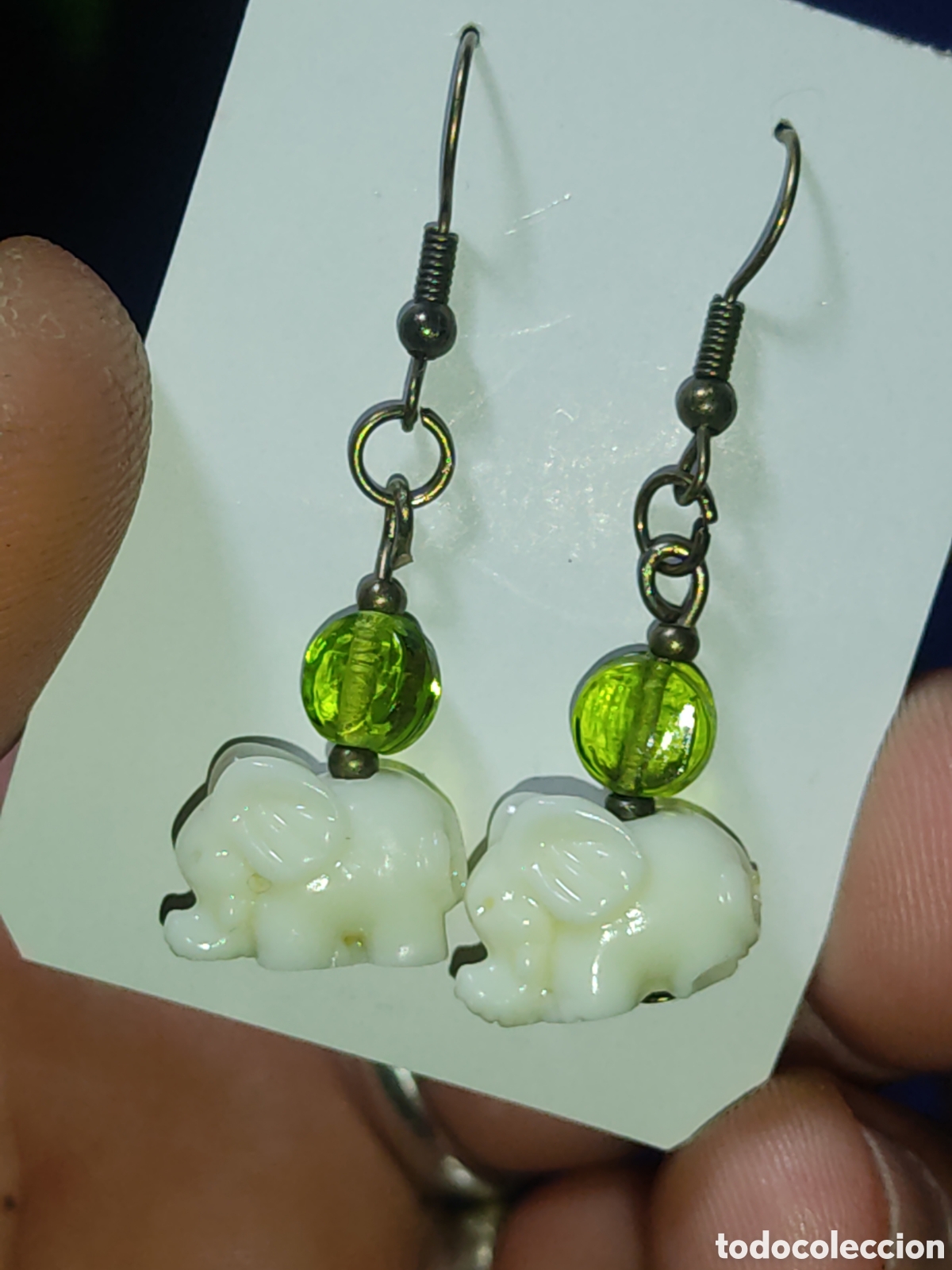 Joyeria: Pendientes elefante de cinabrio y cristal de Murano. - Foto 4