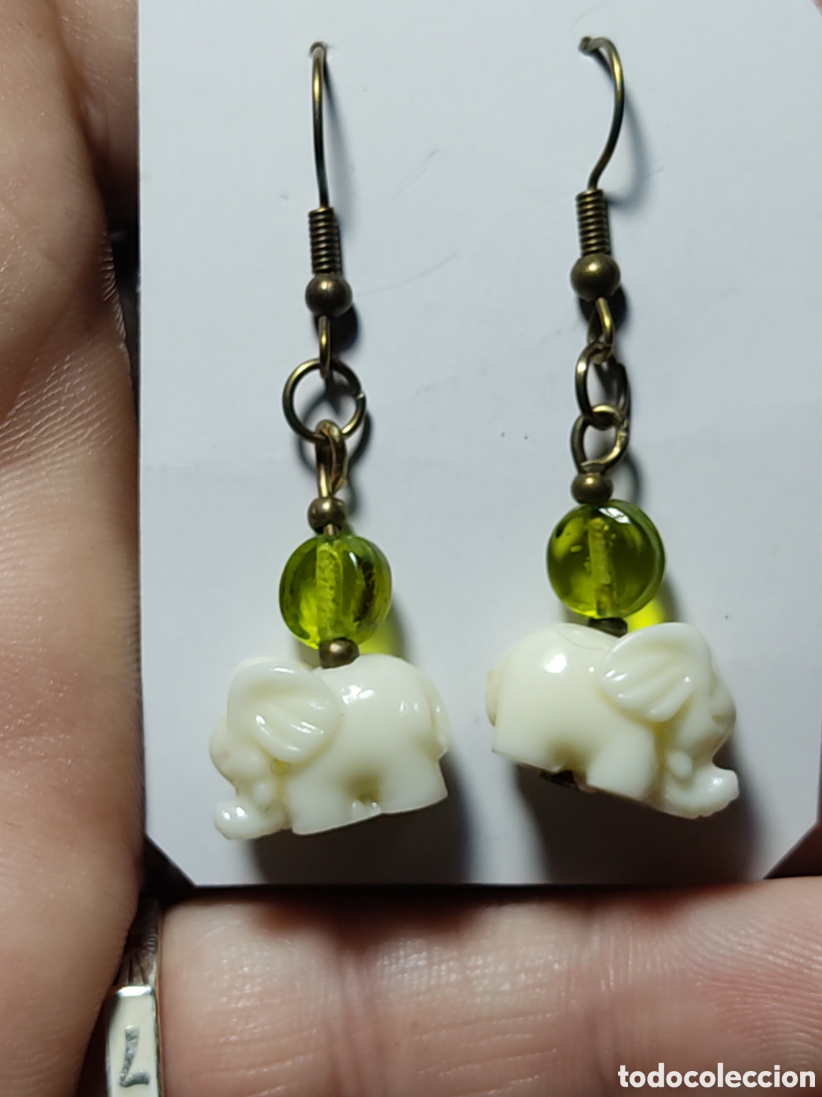 Joyeria: Pendientes elefante de cinabrio y cristal de Murano. - Foto 1
