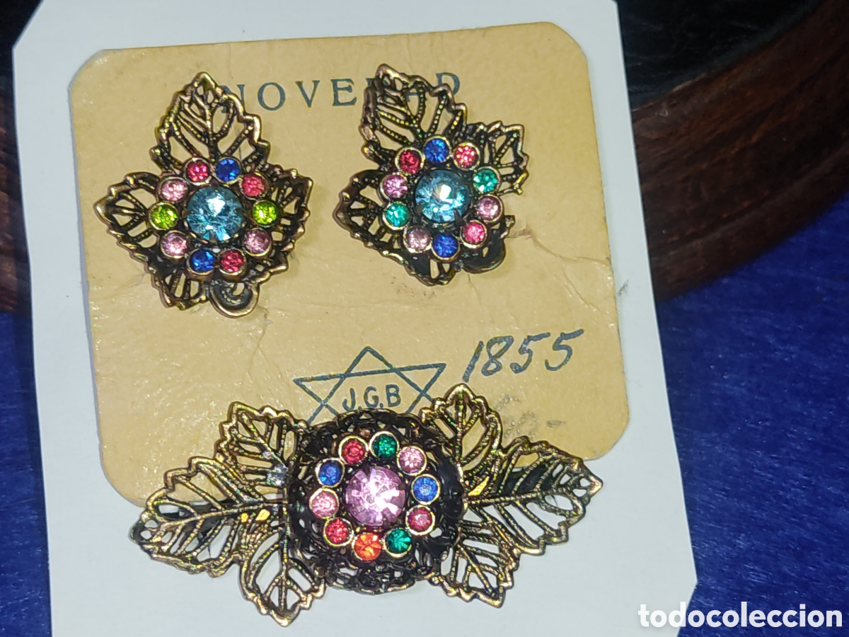 Joyeria: Juego modernista de pendientes y broche. - Foto 2