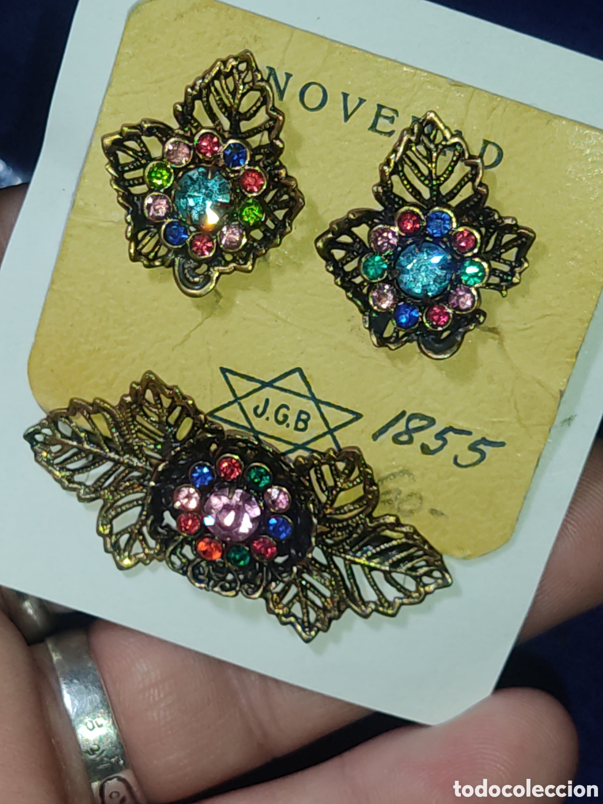 Joyeria: Juego modernista de pendientes y broche. - Foto 6