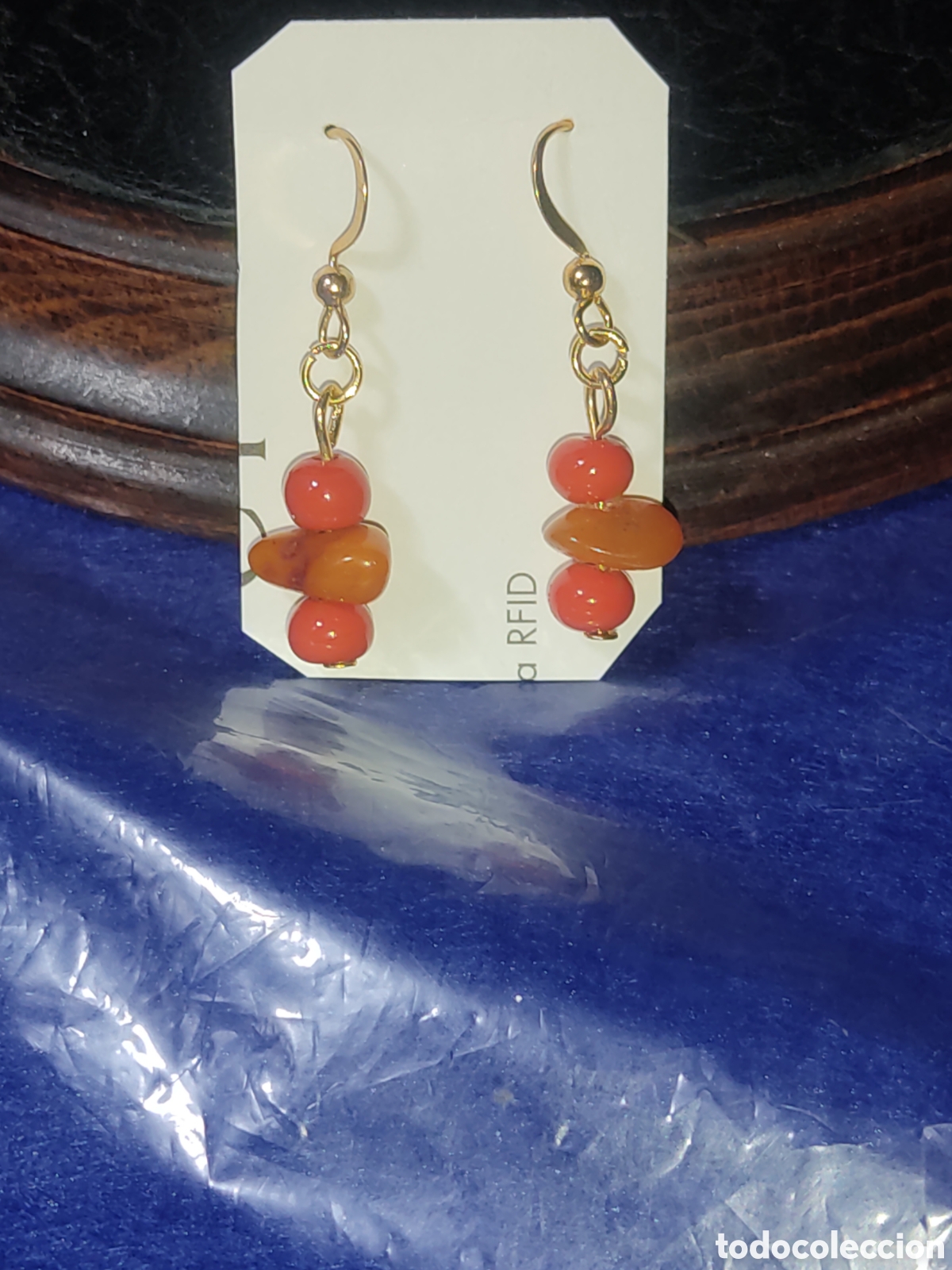 Joyeria: Pendientes de &Aacute;mbar y cristal de Murano. - Foto 1