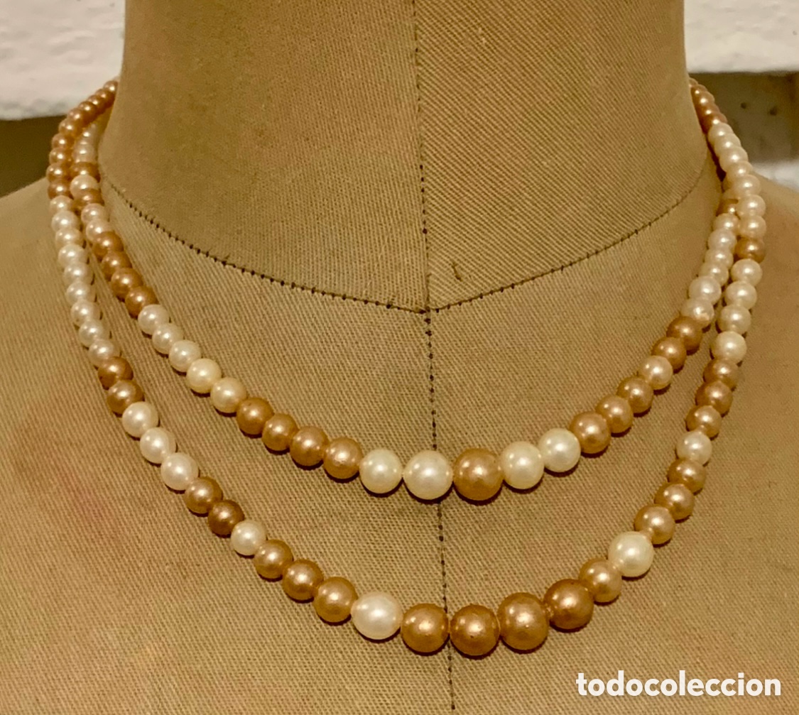 Joyeria: Collar de perlas. Bisuter&iacute;a. Mid-Century. - Foto 1