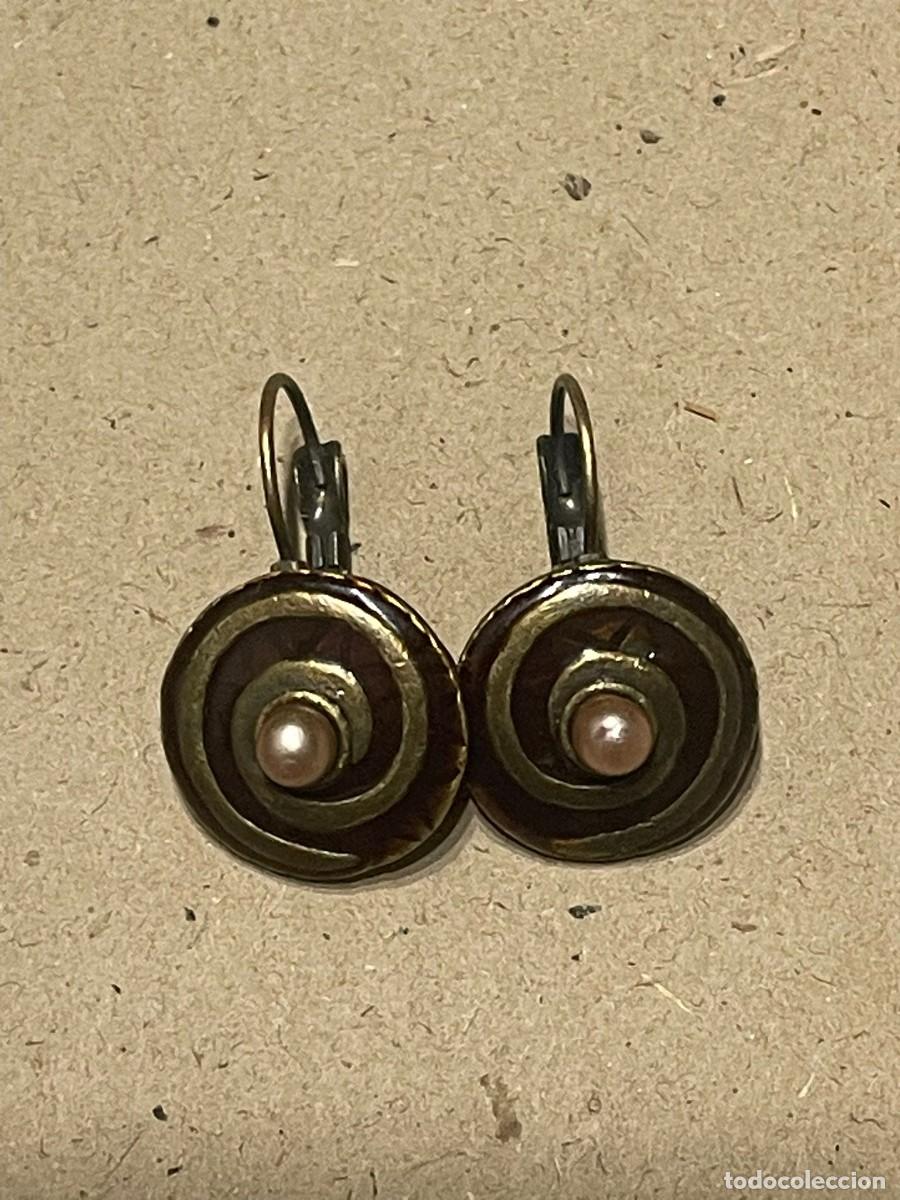 Joyeria: ANTIGUO PENDIENTES DE METAL - Foto 5