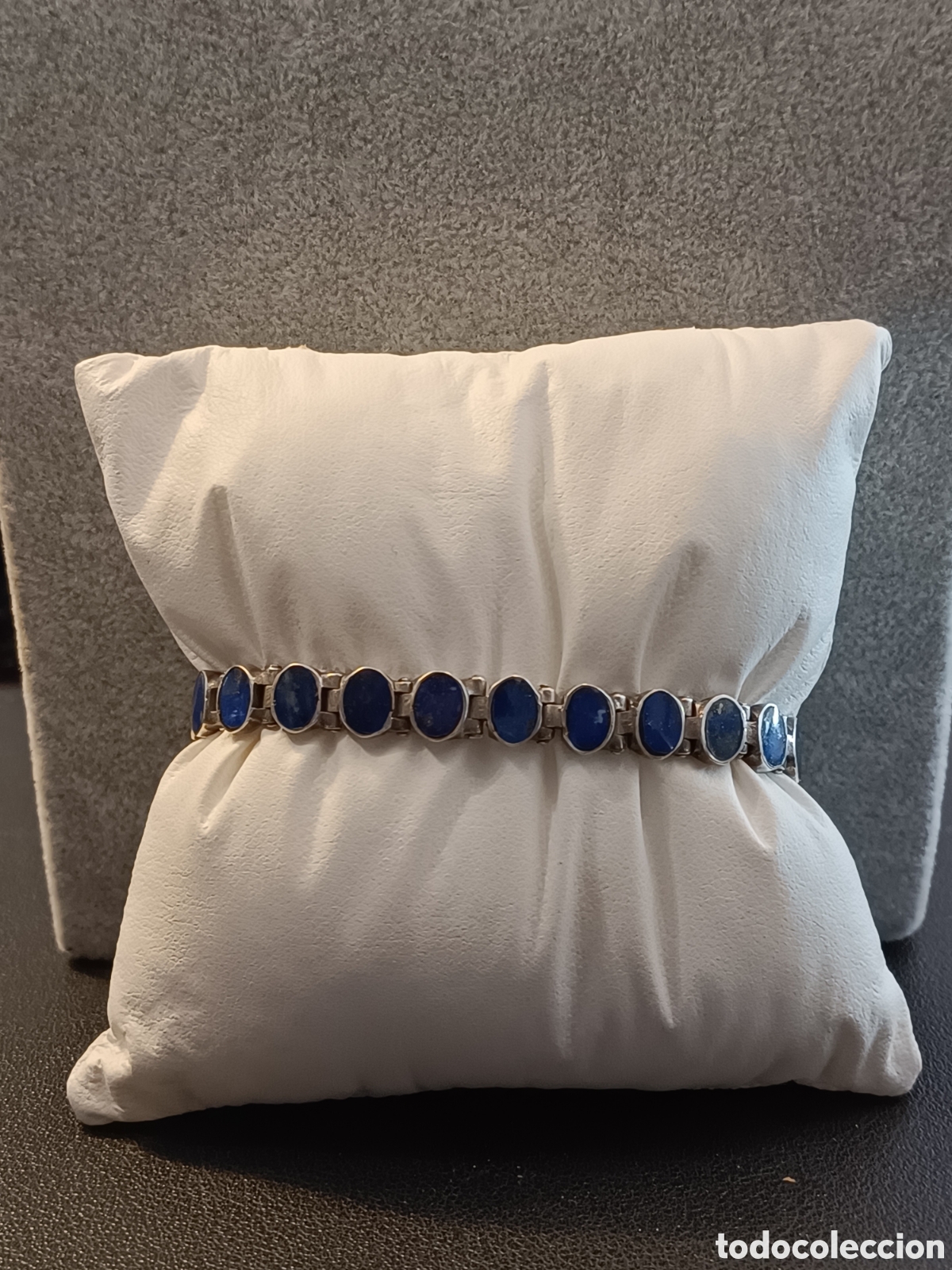 Joyeria: Conjunto de gargantilla, pulsera y pendientes de plata y lapisl&aacute;zuli. - Foto 7