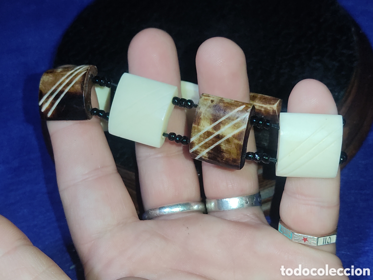 Joyeria: Pulsera de hueso.Vintage. - Foto 2