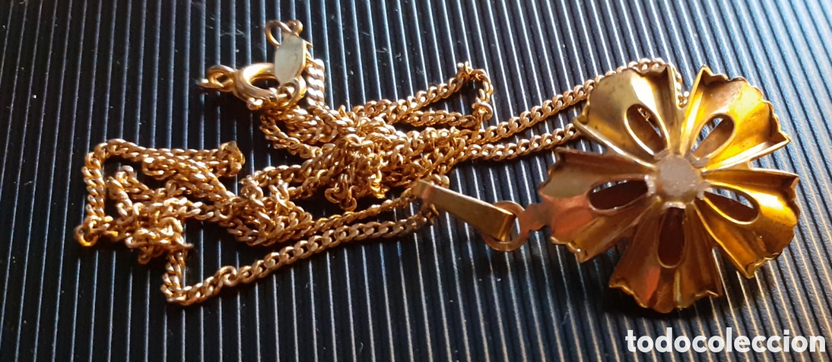Joyeria: Colgante flor dorado con perla - Foto 3
