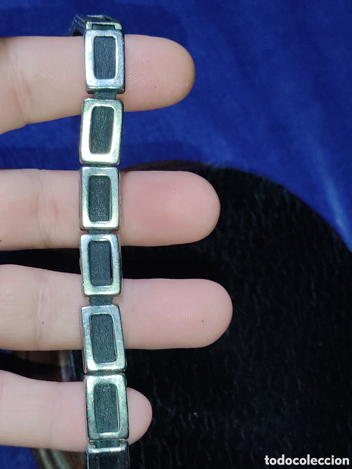 Joyeria: Pulsera plateada y cuero.Vintage. - Foto 4