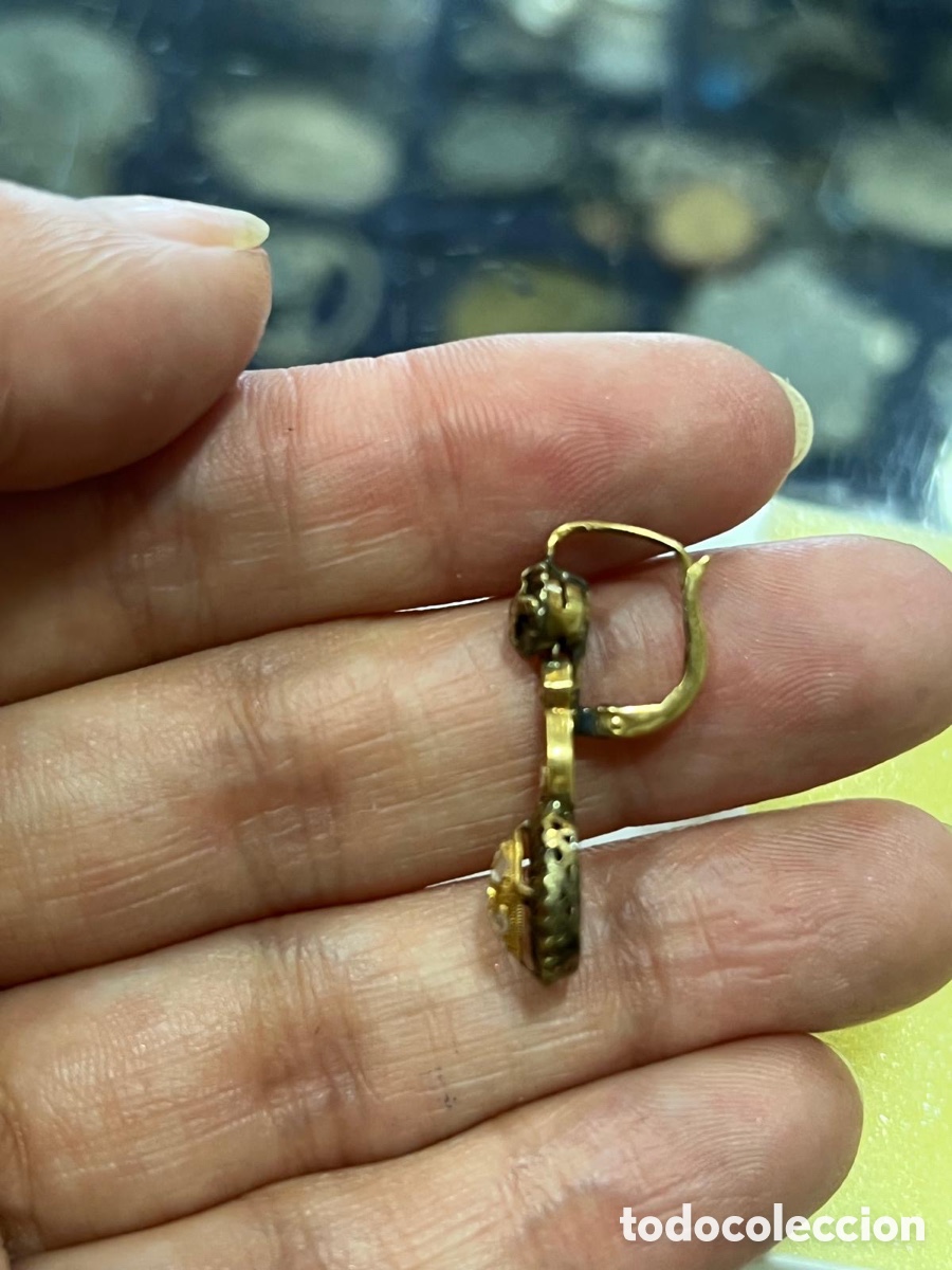 Joyeria: Bonitos pendientes antiguos oro de 18 klts - Foto 5