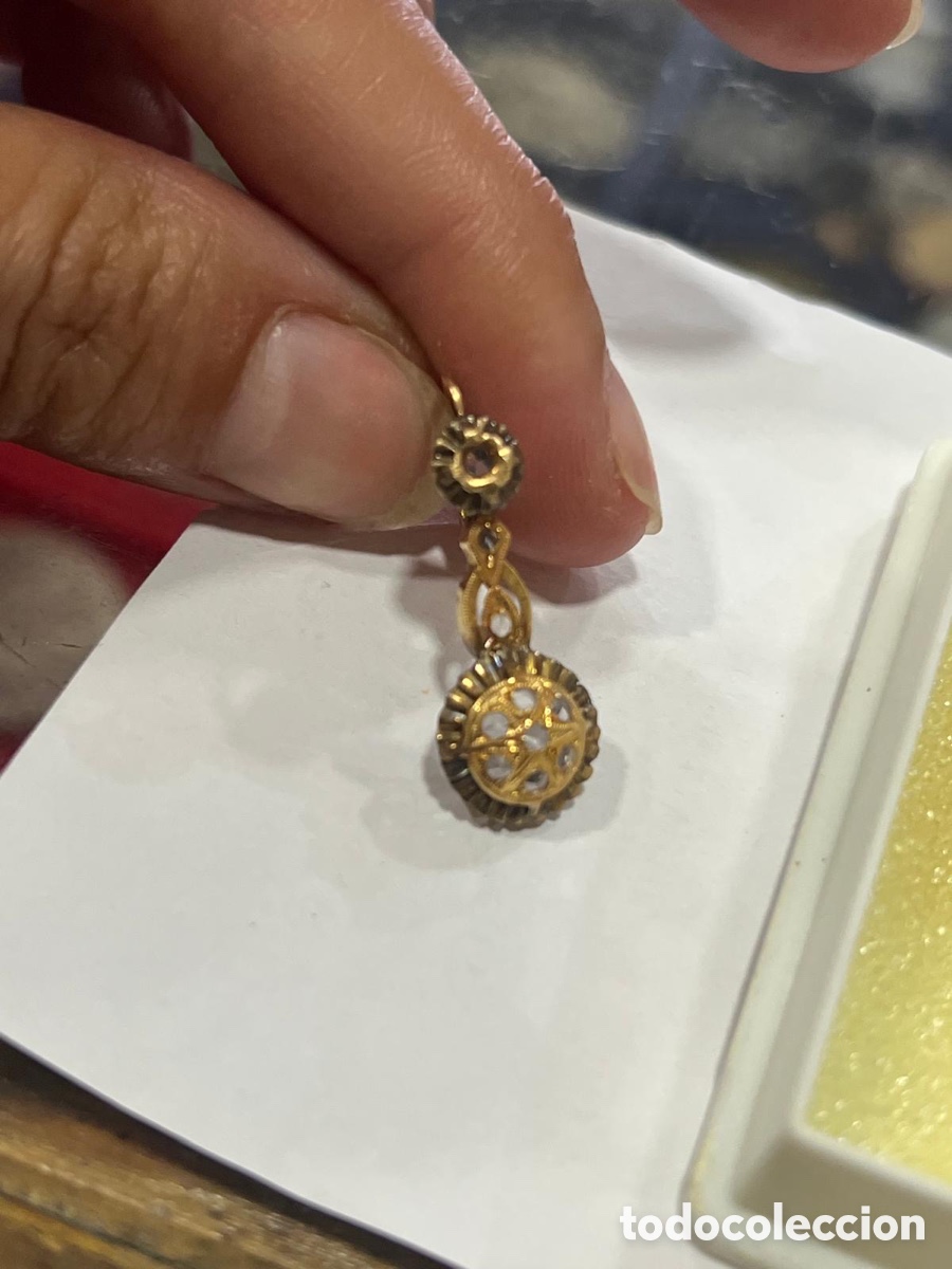 Joyeria: Bonitos pendientes antiguos oro de 18 klts - Foto 6