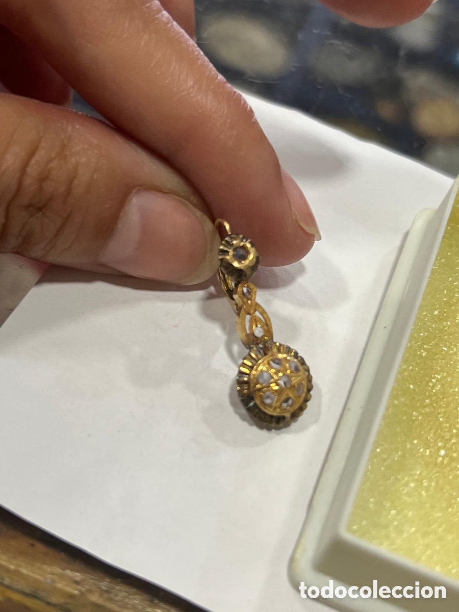 Joyeria: Bonitos pendientes antiguos oro de 18 klts - Foto 7