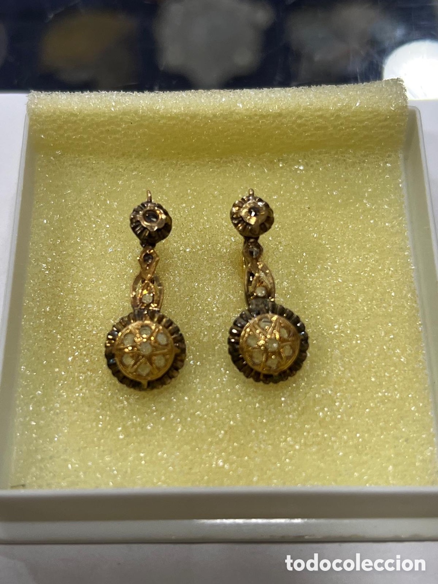 Joyeria: Bonitos pendientes antiguos oro de 18 klts - Foto 1